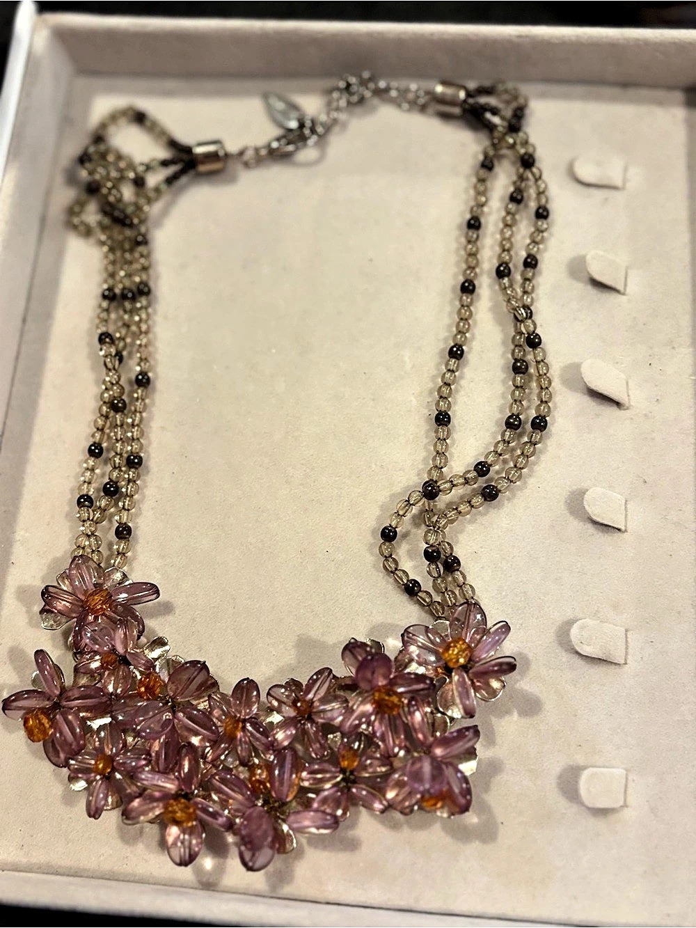 Coldwater creek Floral Beaded Statement Necklace